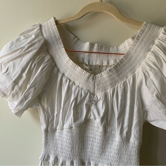 A.L.C. Adena White Off shoulder Dress Sz 6 NWT - Picture 8 of 11